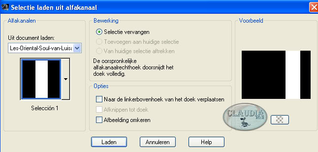 Selectie laden uit alfakanaal