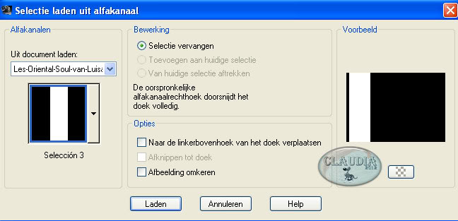 Selectie laden uit alfakanaal