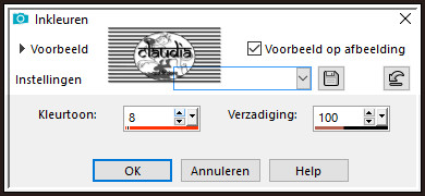 Aanpassen - Kleurtoon en verzadiging - Inkleuren