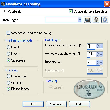 Instellingen Afbeeldingseffect - Naadloze herhaling 