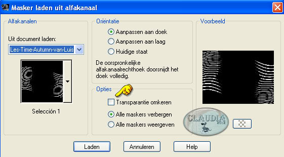 Masker laden uit alfakanaal