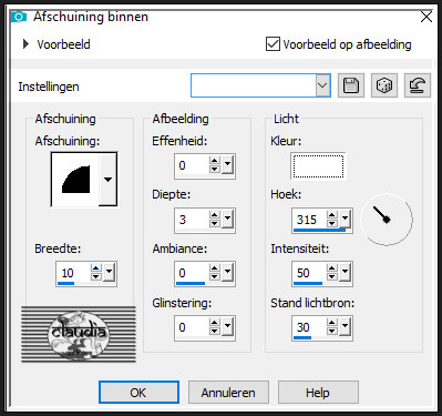 Effecten - 3D-Effecten - Afschuining binnen