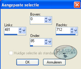 Instellingen Selectiegereedschap - Aangepaste selectie