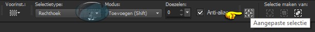Activeer het Selectiegereedschap - angepaste selectie