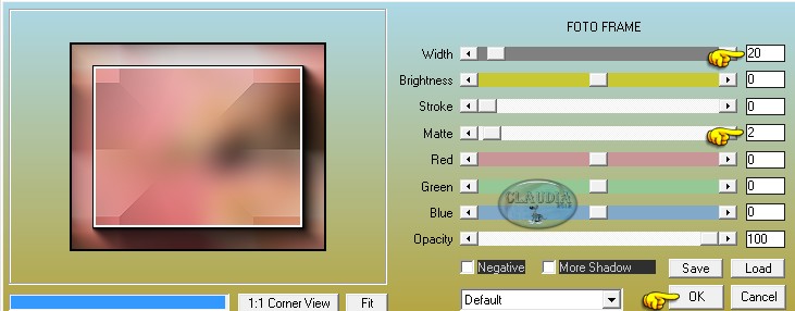 Instellingen filter AAA Frames - Foto Frame