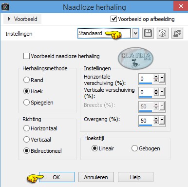 Instellingen Afbeeldingseffect - Naadloze herhaling