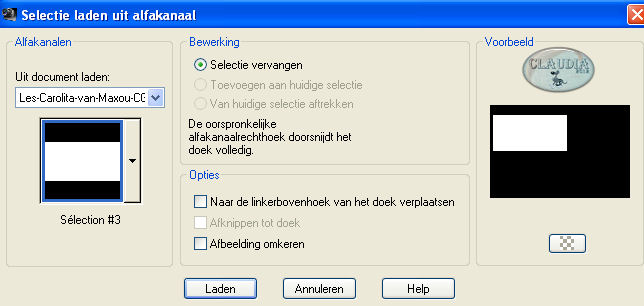 Selectie laden uit alfkanaal