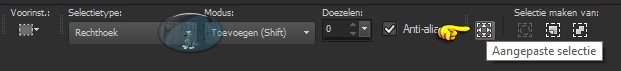 Knop "Aangepaste selectie"