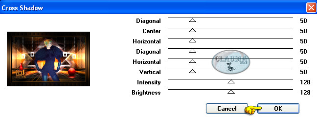 Instellingen filter Graphics Plus - Cross Shadow