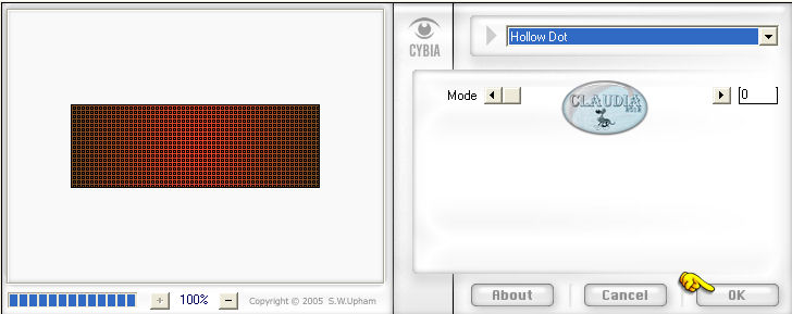 Instellingen filter Cybia - Screenworks - Hollow Dot