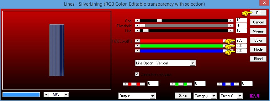 Instellingen filter AP 01[Innovations] - Lines - SilverLining