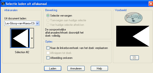 Selectie laden uit alfakanaal