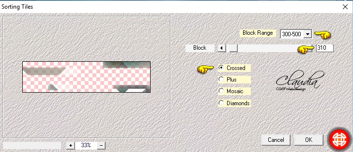 Instellingen filter Mehdi - Sorting Tiles