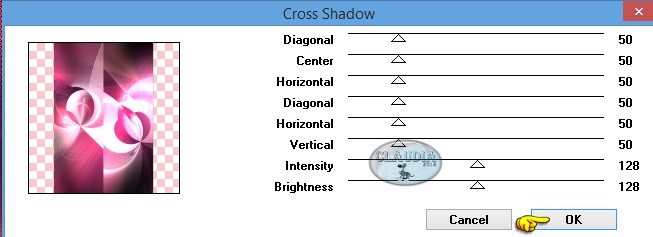 Instellingen filter Graphics Plus - Cross Shadow