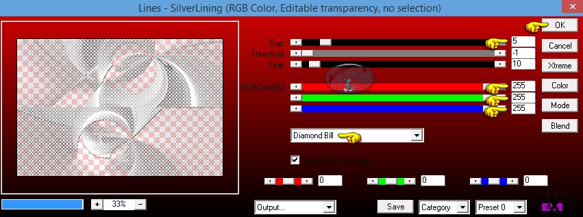 Instellingen filter AP 01 [Innovations] - Lines - SilverLining