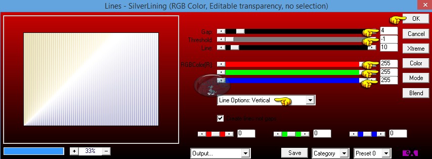 Instellingen filter AP 01 [Innovations] - Lines - SilverLining