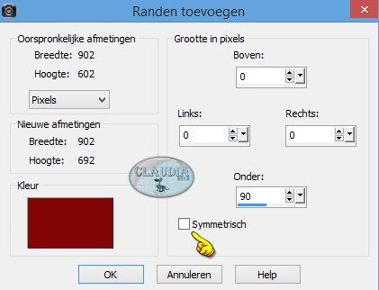 Instellingen Randen toevoegen