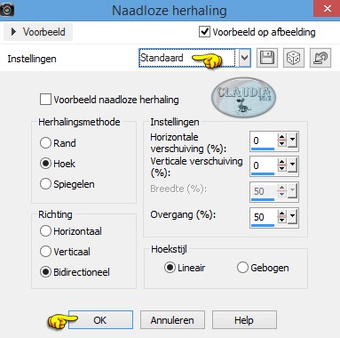 Instellingen Afbeeldingseffecten - Naadloze herhaling