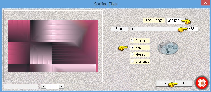 Instellingen filter Mehdi - Sorting Tiles