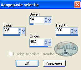 Instellingen Aangepaste selectie