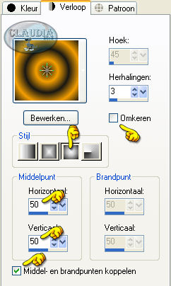 Instellingen voor Verloop