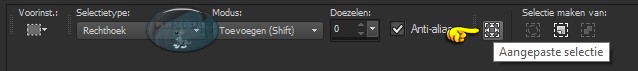 Instellingen Selectiegereedschap (S) - Aangepaste selectie