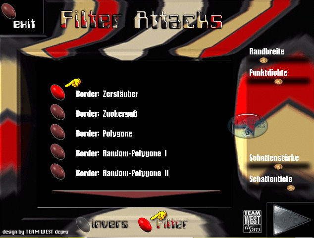 Instellingen filter Filter Attacks - Border : Zerstäuber