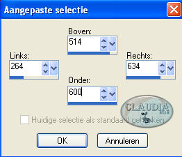 Instellingen Aangepaste selectie