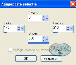 Instellingen Aangepaste selectie