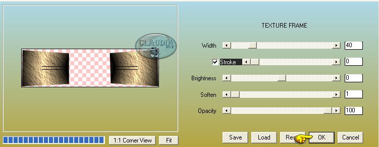 Instellingen filter AAA Frames - Texture Frame