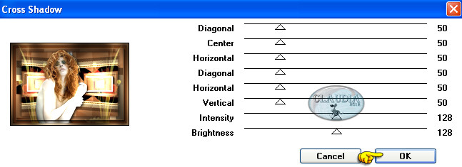 Instellingen filter Graphics Plus - Cross Shadow