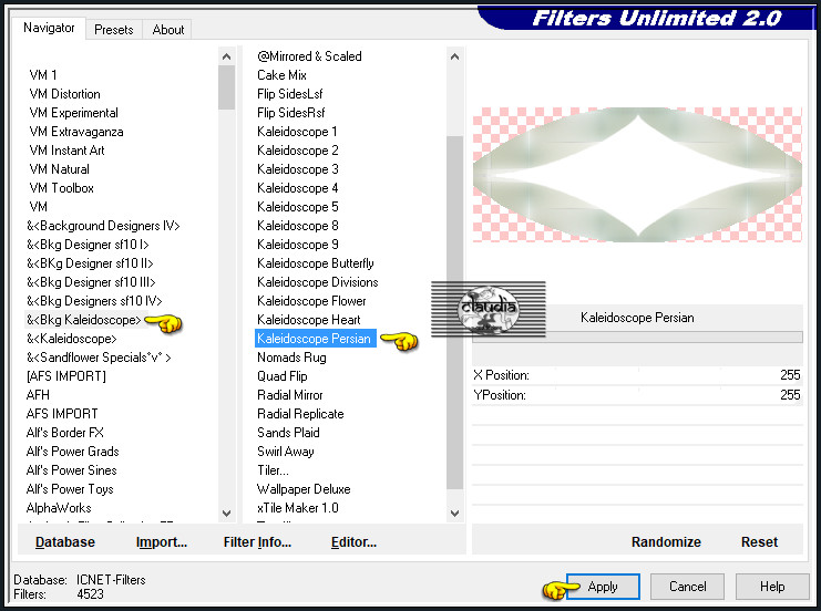 Effecten - Insteekfilters - <I.C.NET Software> - Filters Unlimited 2.0 - &<BKg Kaleidoscope> - Kaleidoscope Persian