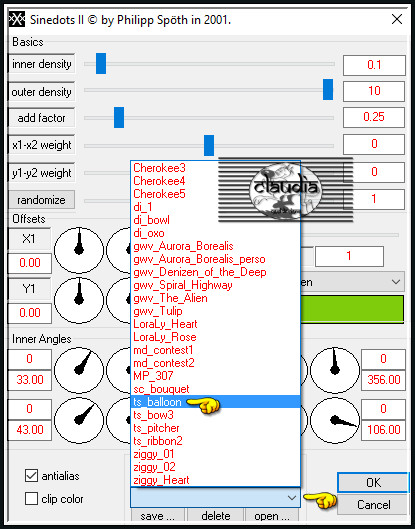 Effecten - Insteekfilters - Dragonfly - Sinedots II