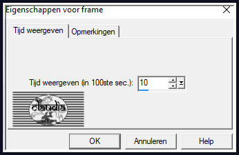 Animatie - Eigenschappen voor frame