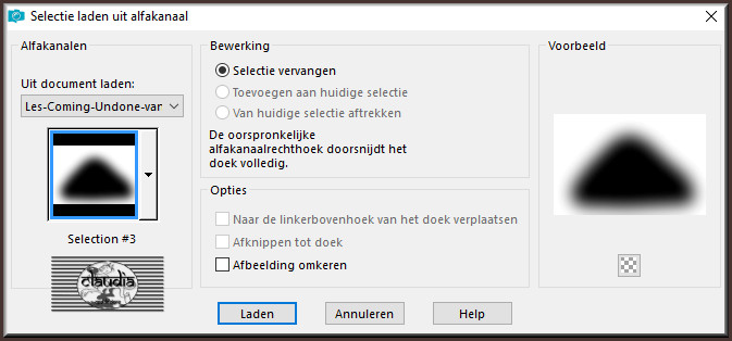 Selecties - Selectie laden/opslaan - Selectie laden uit alfakanaal : Sélection #3