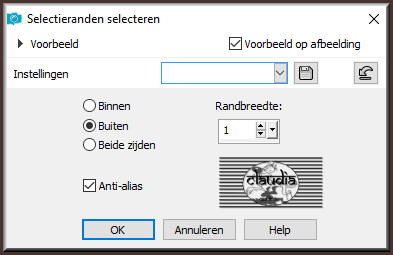 Selecties - Wijzigen - Selectieranden selecteren