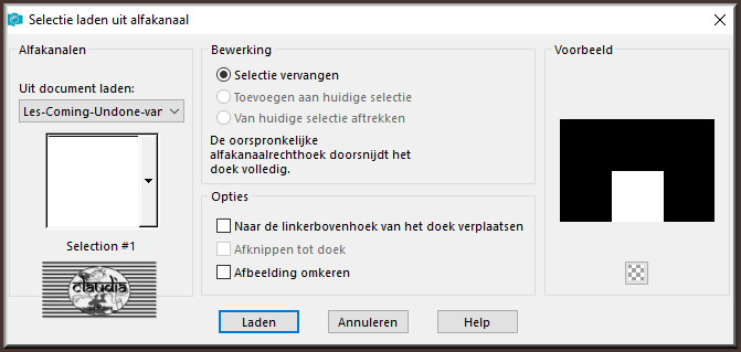 Selecties - Selectie laden/opslaan - Selectie laden uit alfakanaal : Sélection #1