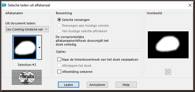 Selecties - Selectie laden/opslaan - Selectie laden uit alfakanaal : Sélection #2