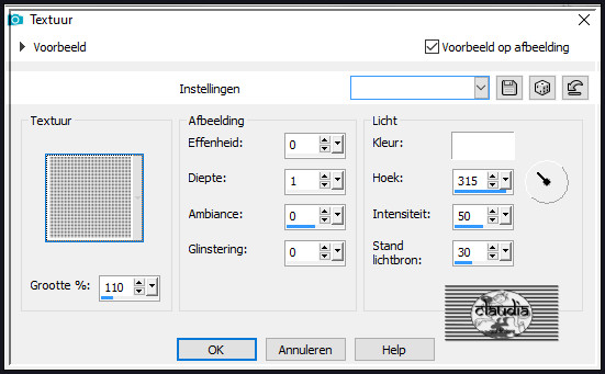 Effecten - Textuureffecten - Textuur : Textuur = Dither 75 pct