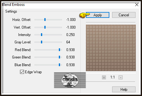 Effecten - Insteekfilters - FM Tile Tools - Blend Emboss :