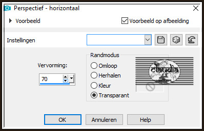 Effecten - Geometrische effecten - Perspectief - horizontaal :