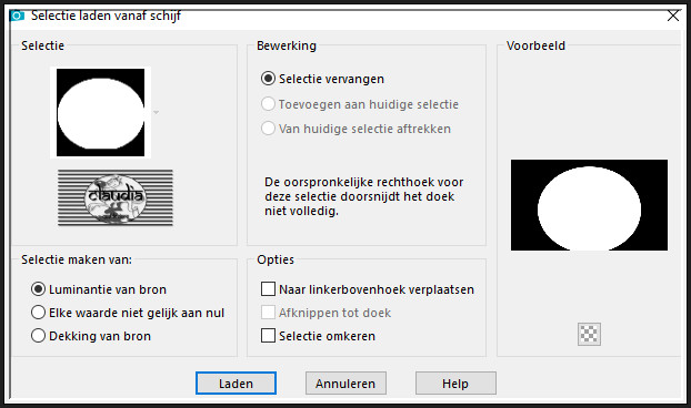 Selecties - Selectie laden/opslaan - Selectie laden vanaf schijf : Narah_Sel_Mony