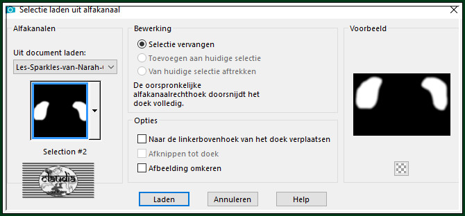 Selecties - Selectie laden/opslaan - Selectie laden uit alfkanaal : Selection #2