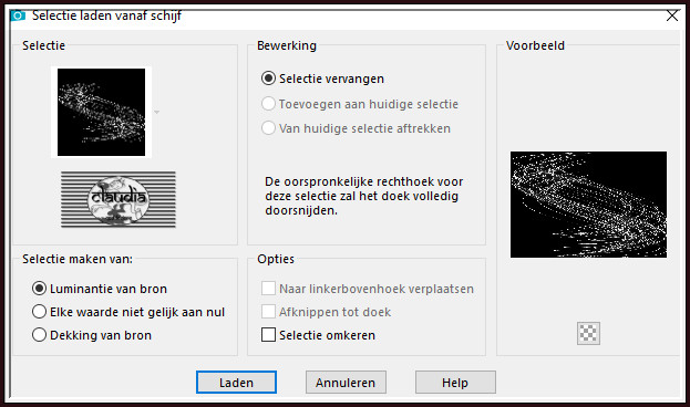 Selecties - Selectie laden/opslaan - Selectie laden vanaf schijf : Narah_Sel_TagStella