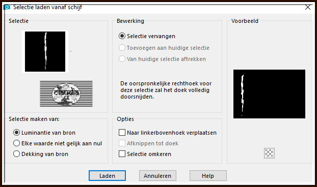 Selecties - Selectie laden/opslaan - Selectie laden vanaf schijf : Narah_Sel1_Extrano