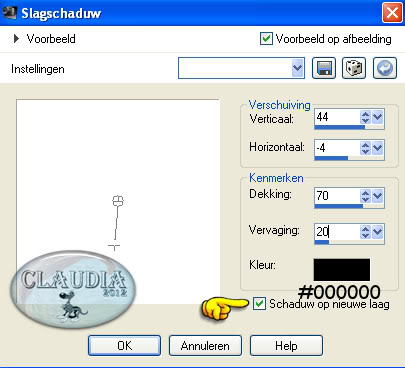 Instellingen voor slagschaduw