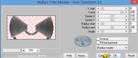 Instellingen filter MuRa's Meister - Pole Transform