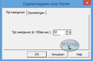 Instelling Eigenschappen voor frame