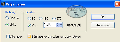 Instellingen Vrij roteren