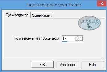 Instelling Eigenschappen voor frame